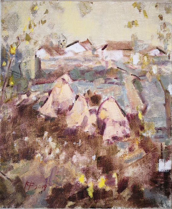 A Glance From the Hill | Oil Painting | Landscape Sketching