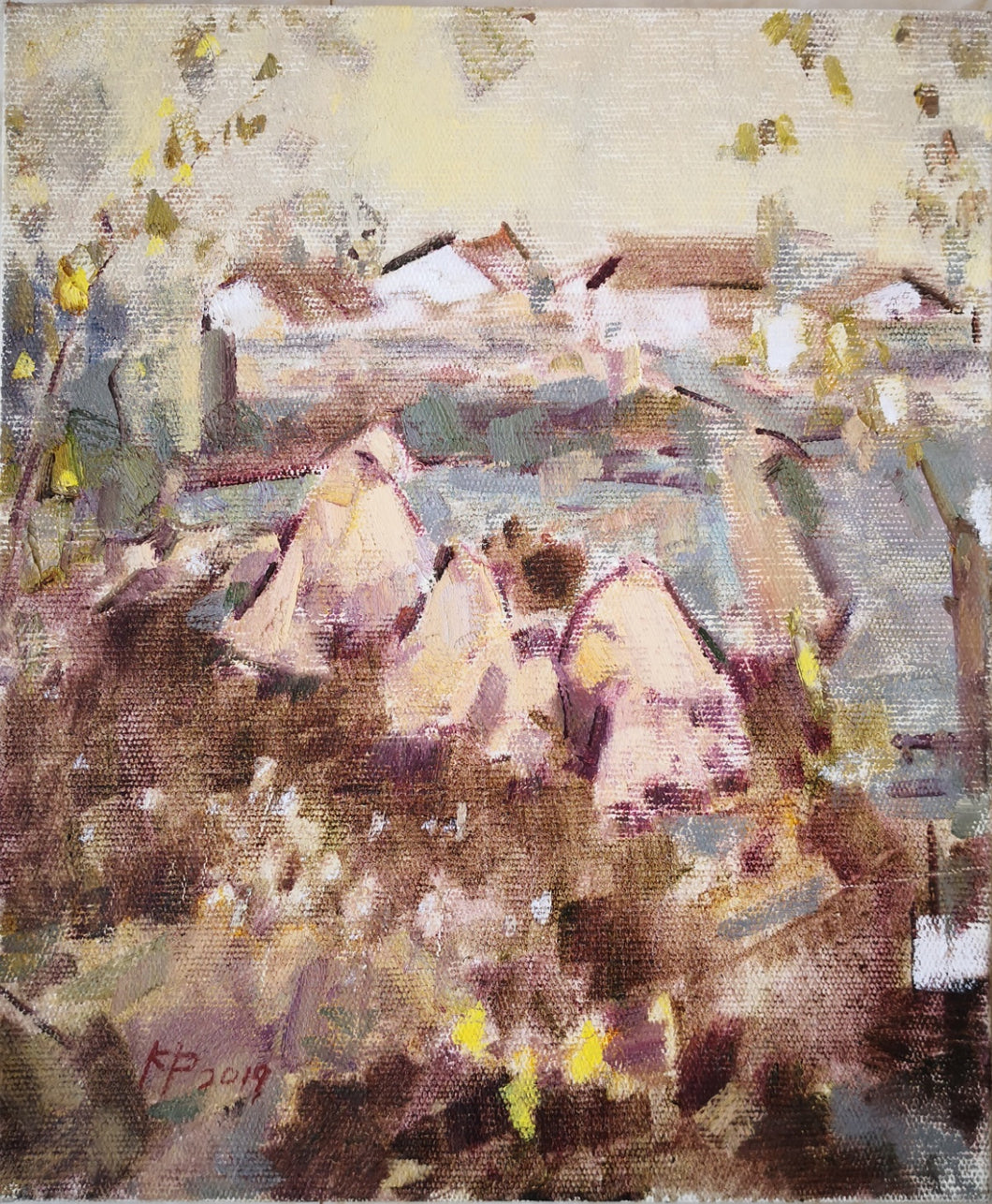 A Glance From the Hill | Oil Painting | Landscape Sketching