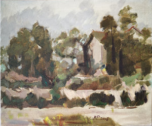 A Cloudy Day Landscape Sketching | Oil Painting
