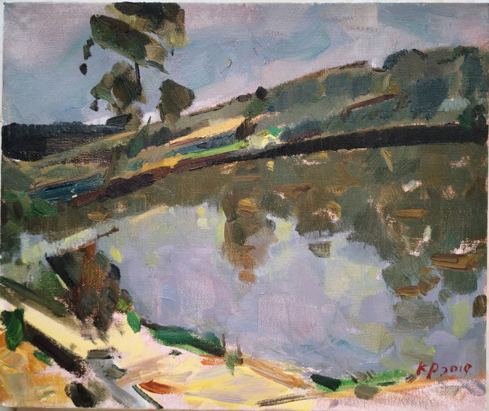 A Small Pond After Rain | Oil Painting | Landscape Sketching