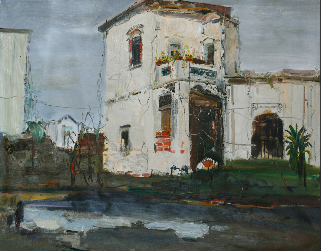 Rural White House | Landscape Sketching | Oil Painting