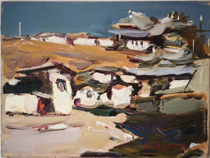 Small Town Landscape Sketching From Nature | Oil Painting