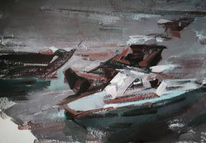 Fishing Boats | Oil Painting | Landscape Sketching